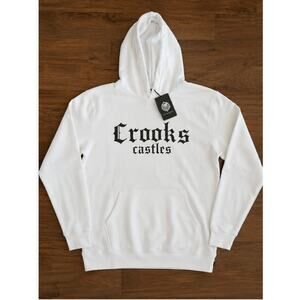 Crooks & Castles White Gothic Spellout Pullover Hoodie Men’s Size 3XL NWT